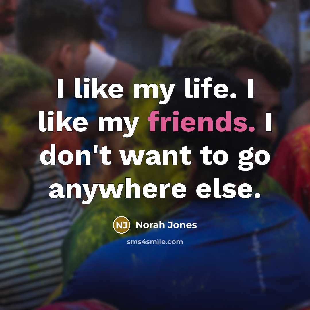 “I like my life. I like my friends. I don't…” quote by Norah Jones