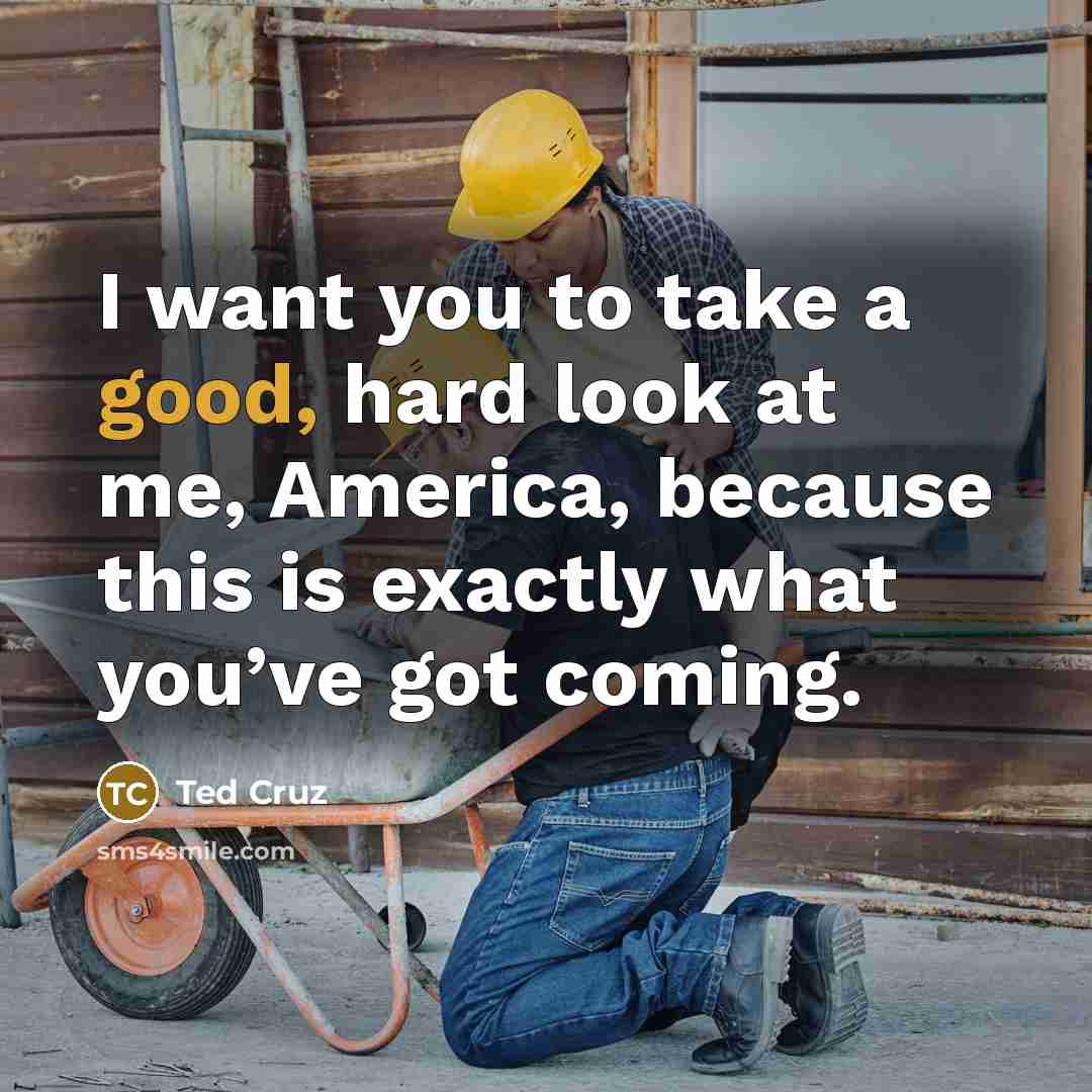 “I want you to take a good, hard look at…” quote by Ted Cruz