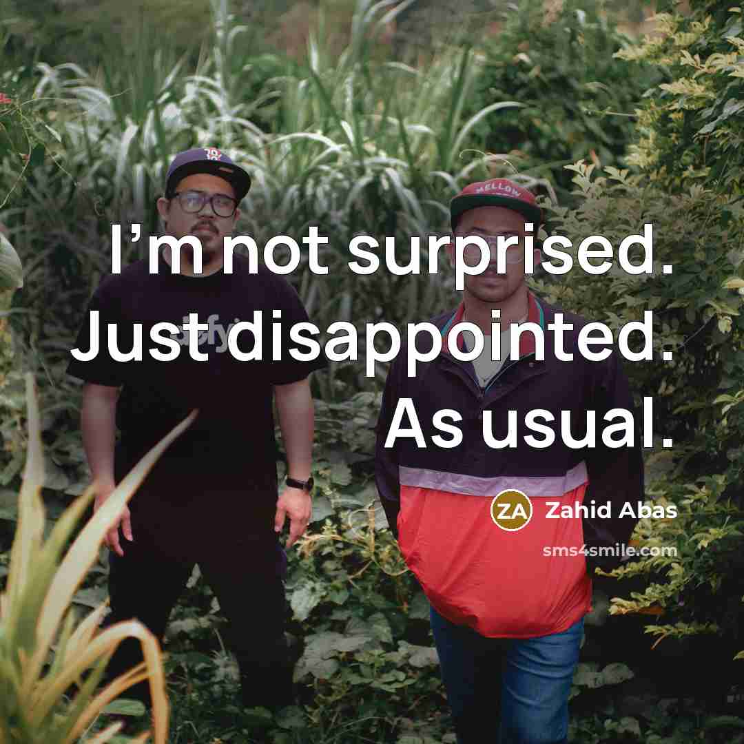 “I'm not surprised. Just disappointed. As usual.…” quote by Zahid Abas