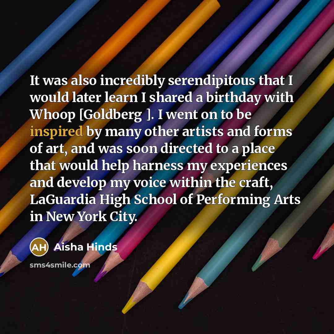 “It was also incredibly serendipitous that I would later learn…” quote by Aisha Hinds