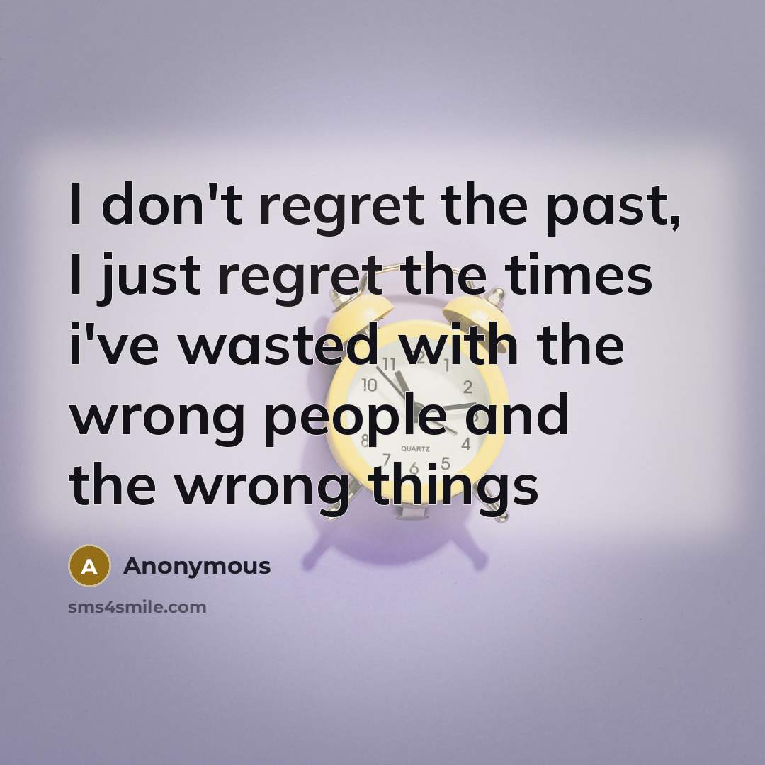 “I don't regret the past, I just regret the times…” quote by Anonymous