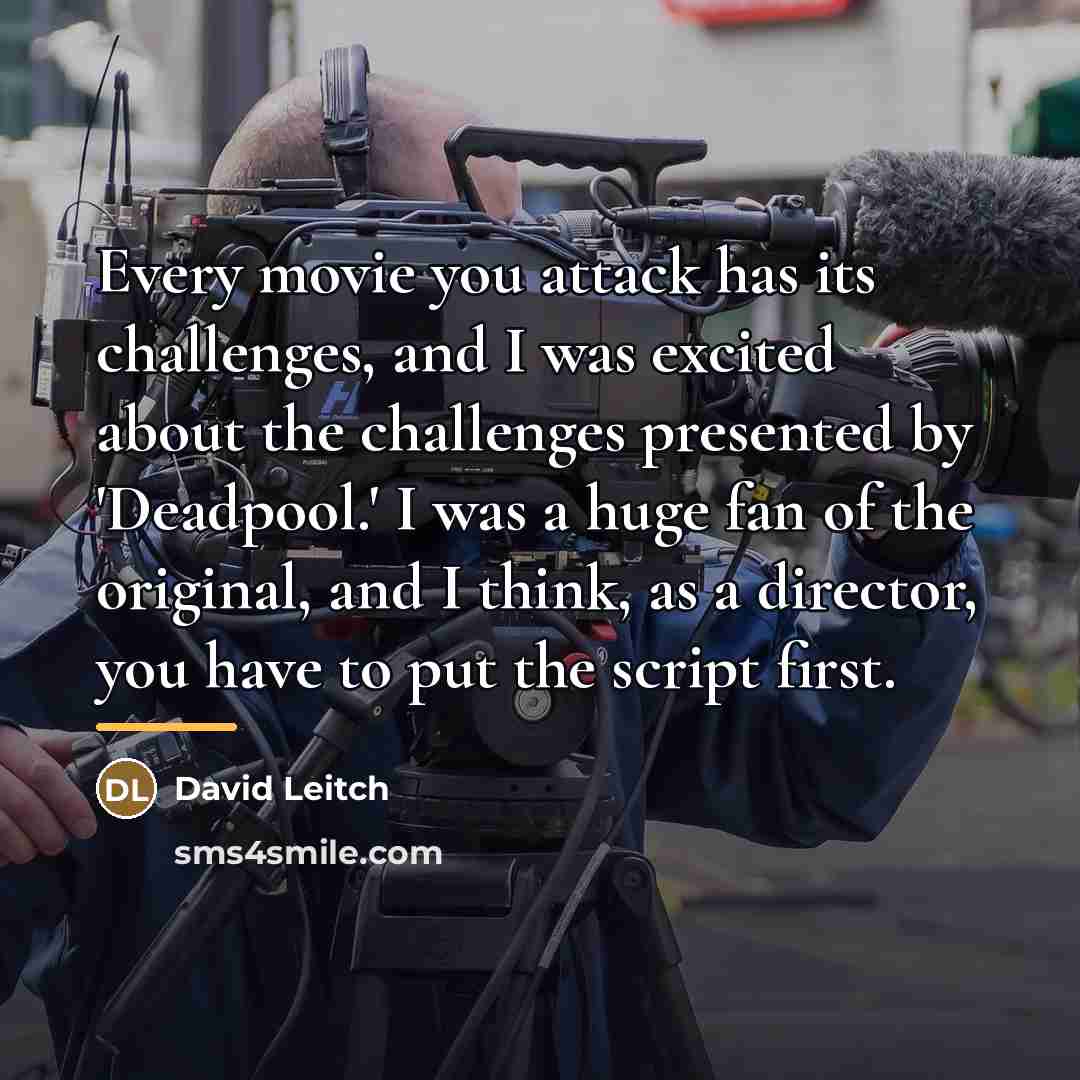 “Every movie you attack has its challenges, and I was…” quote by David Leitch