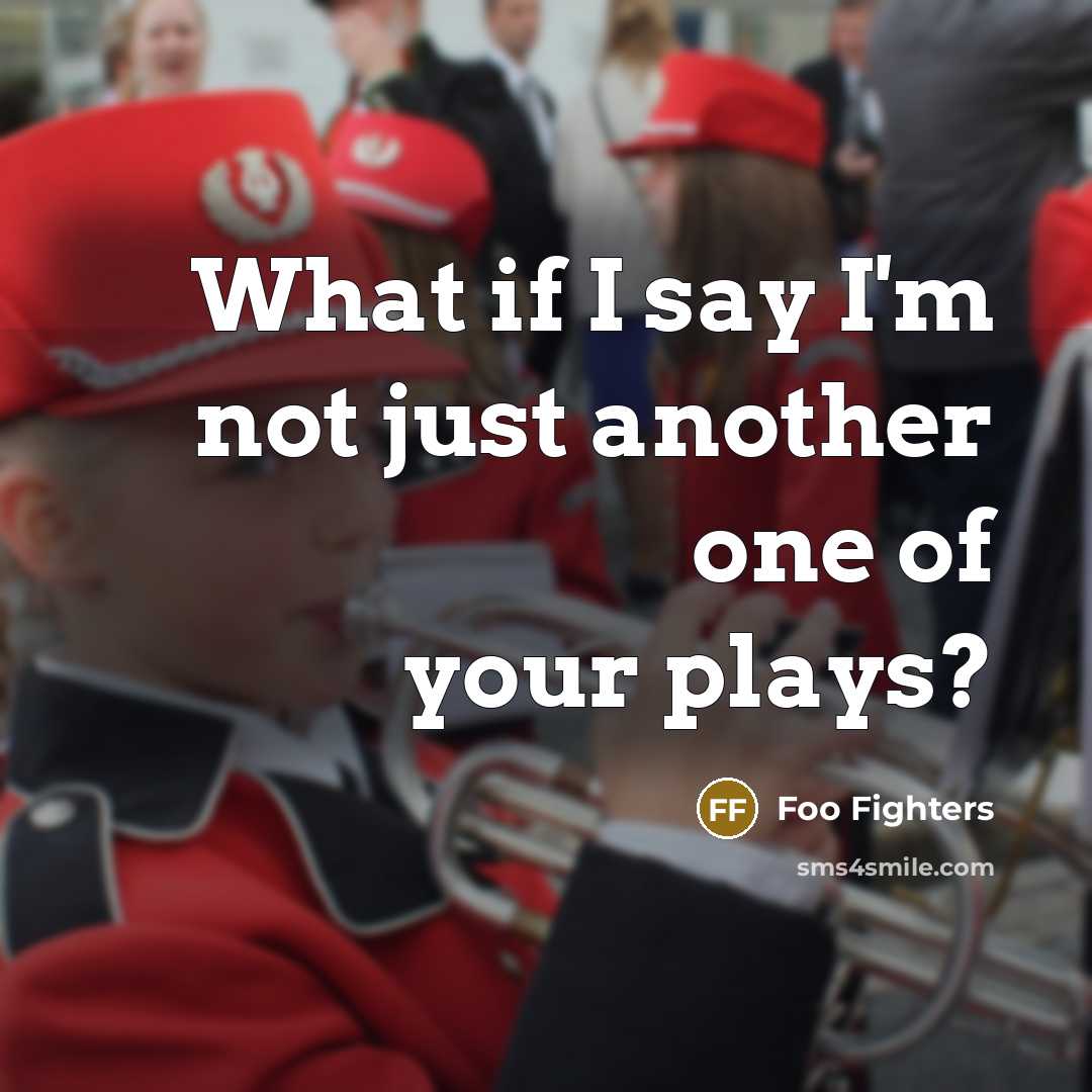“What if I say I'm not just another one of…” quote by Foo Fighters
