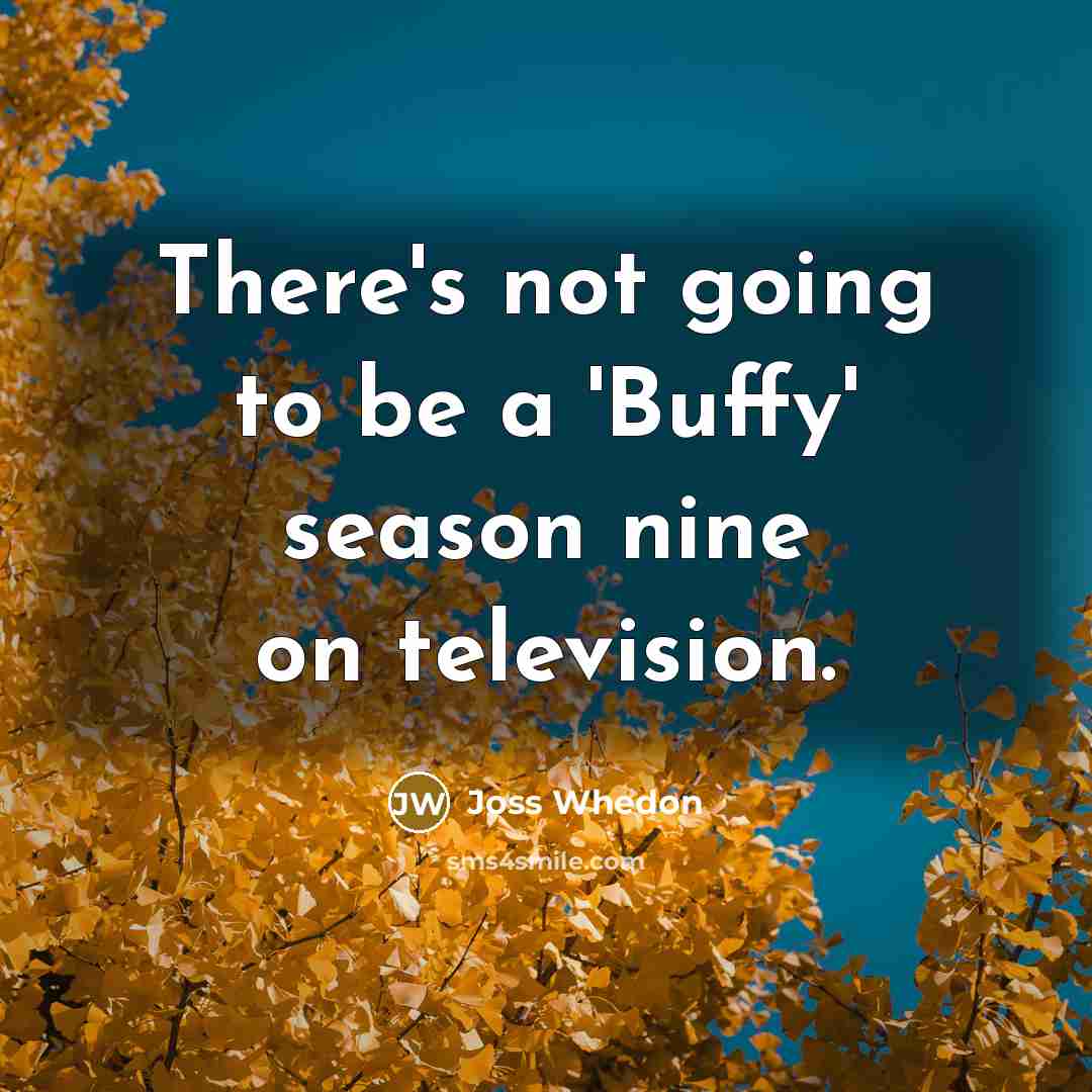 “There's not going to be a 'Buffy' season nine on…” quote by Joss Whedon