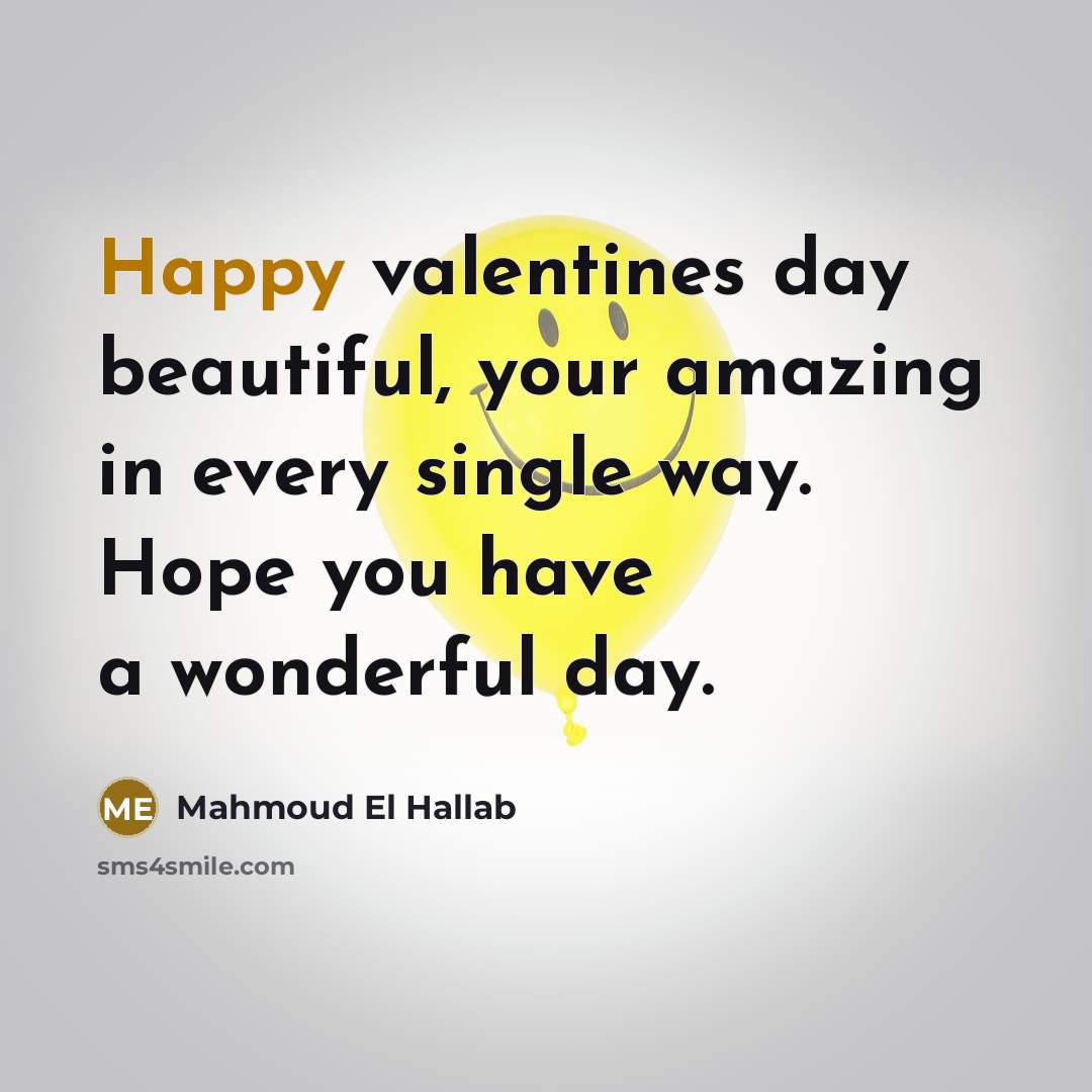 “Happy valentines day beautiful, your amazing in every single way.…” quote by Mahmoud El Hallab