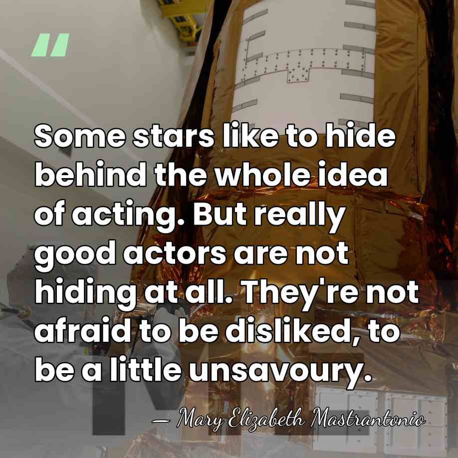 Some stars like to hide behind the whole idea of acting. But&hellip; - Mary Elizabeth Mastrantonio