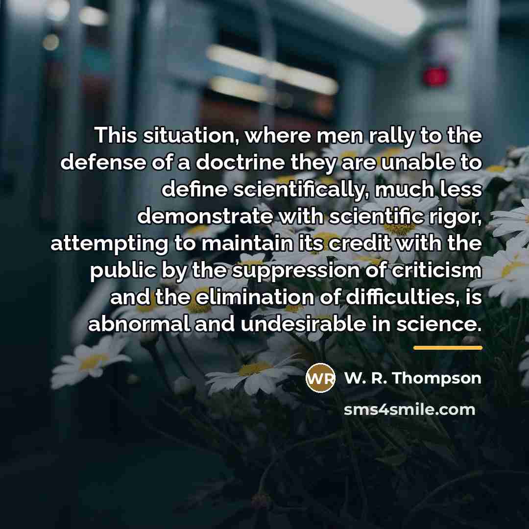 “This situation, where men rally to the defense of a…” quote by W. R. Thompson