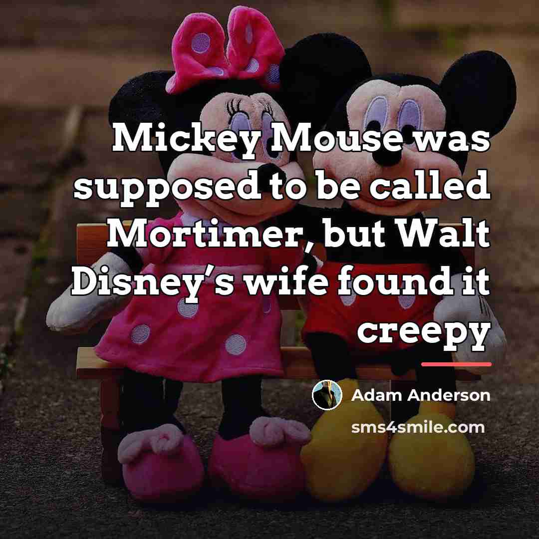“Mickey Mouse was supposed to be called Mortimer, but Walt…” quote by Adam Anderson