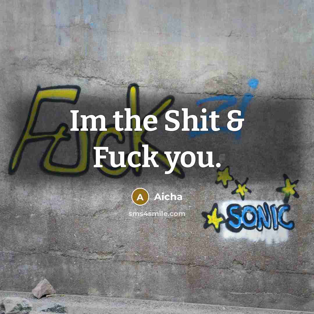 “Im the Shit & Fuck you.” quote by Aicha