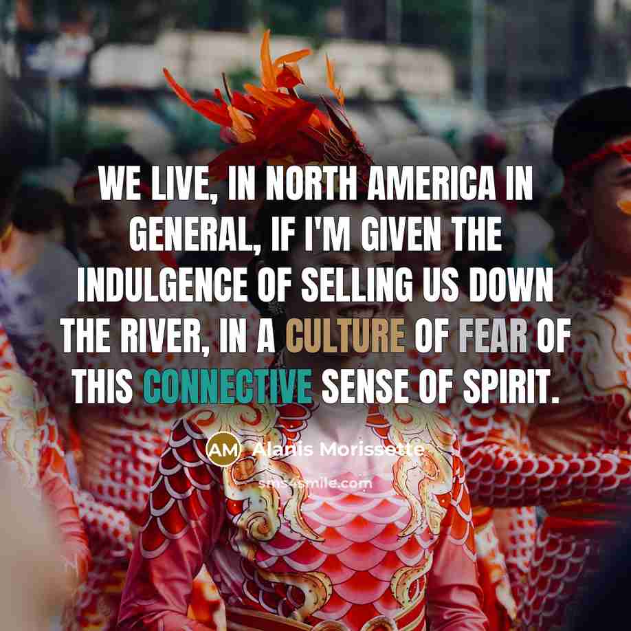 “We live, in North America in general, if I'm given…” quote by Alanis Morissette