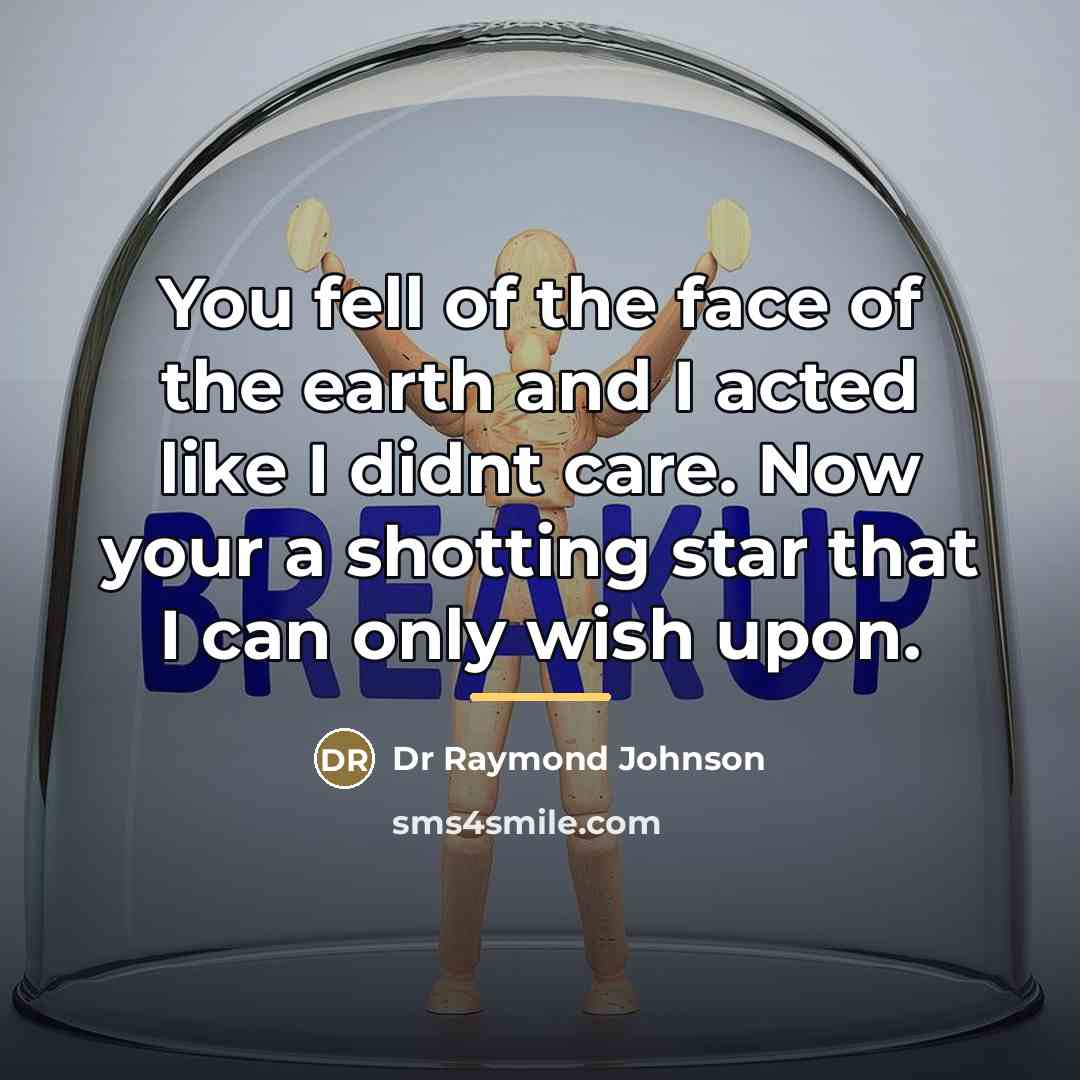 “You fell of the face of the earth and I…” quote by Dr Raymond Johnson
