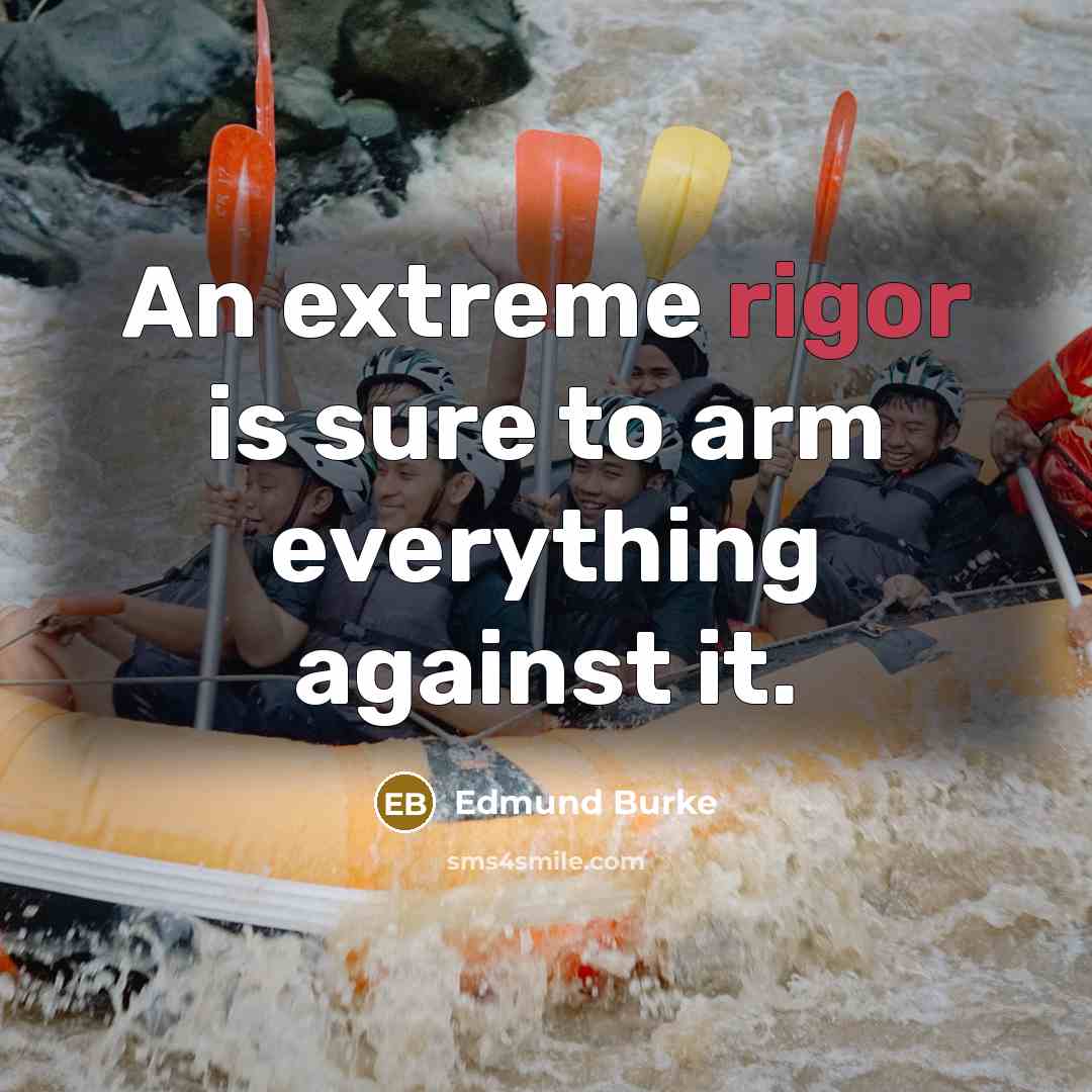“An extreme rigor is sure to arm everything against it.…” quote by Edmund Burke