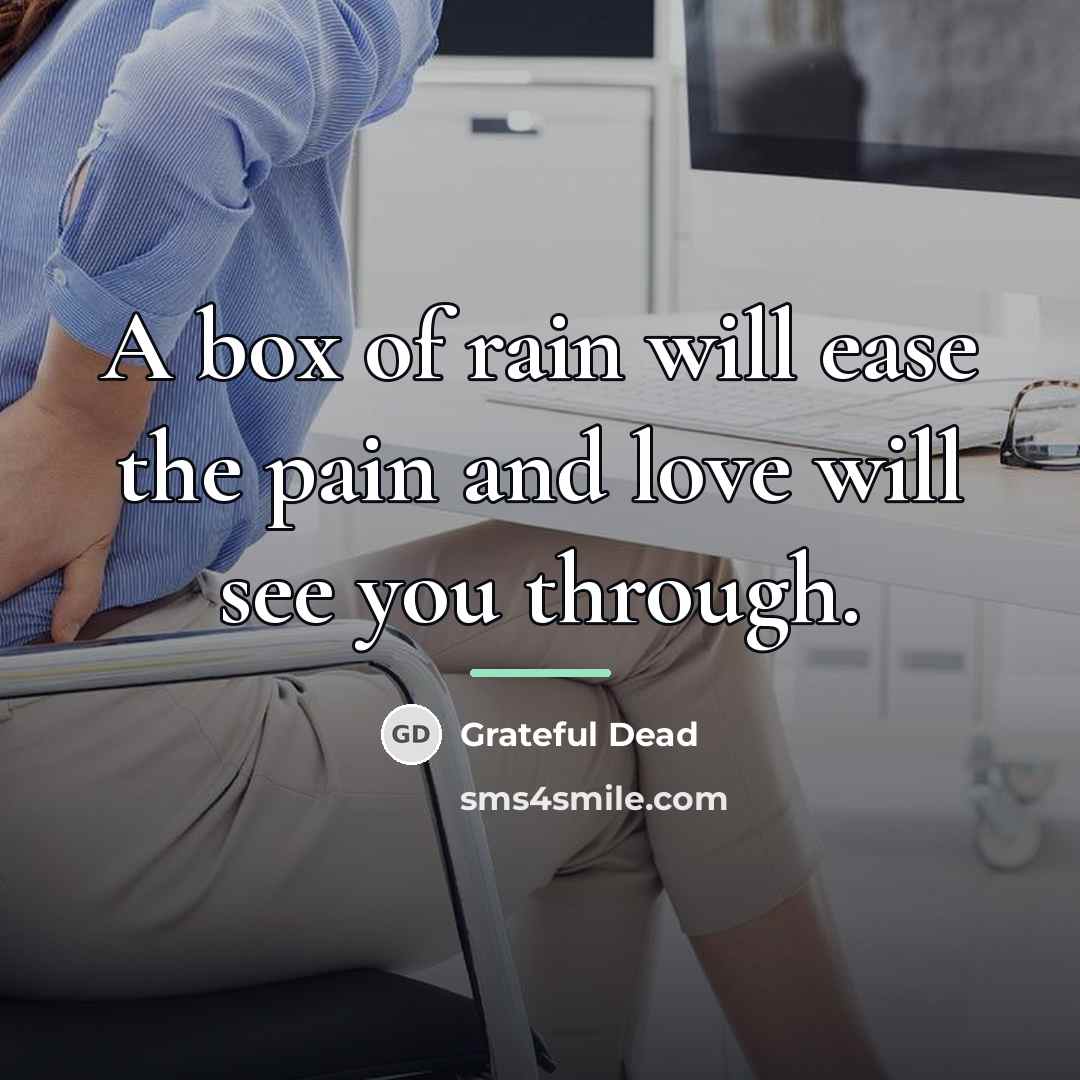 “A box of rain will ease the pain and love…” quote by Grateful Dead