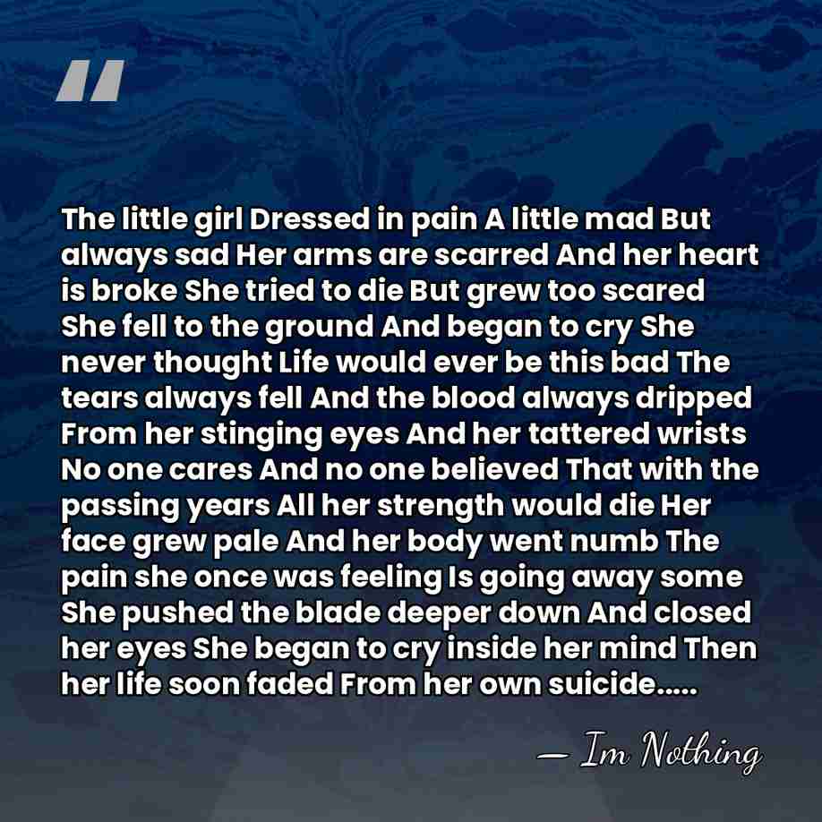 The little girl Dressed in pain A little mad But always sad&hellip; - Im Nothing