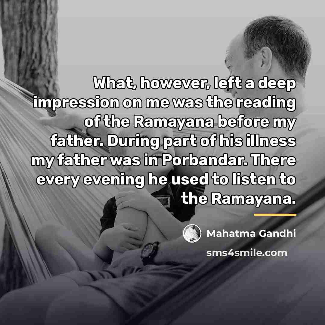 “What, however, left a deep impression on me was the…” quote by Mahatma Gandhi