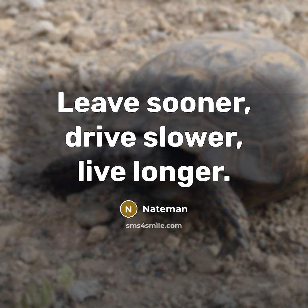 “Leave sooner, drive slower, live longer.…” quote by Nateman