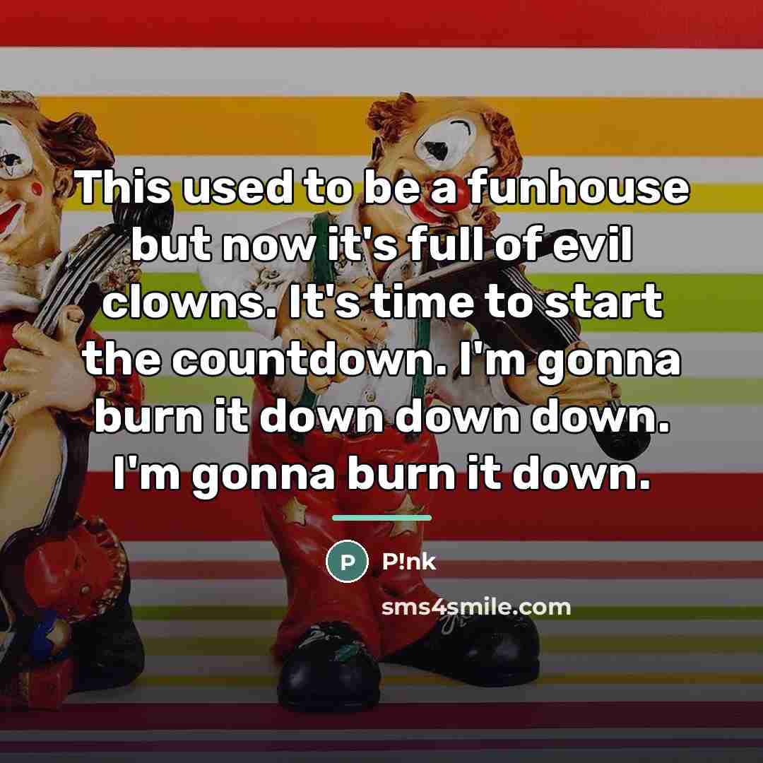 “This used to be a funhouse but now it's full…” quote by P!nk