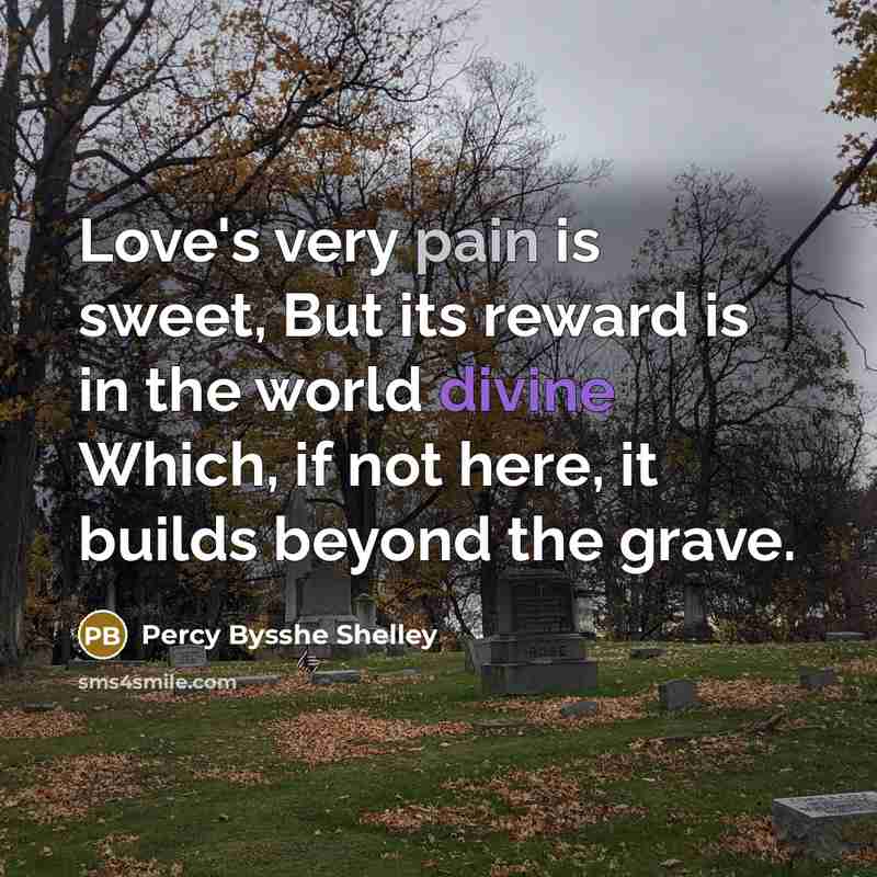 “Love's very pain is sweet, But its reward is in…” quote by Percy Bysshe Shelley