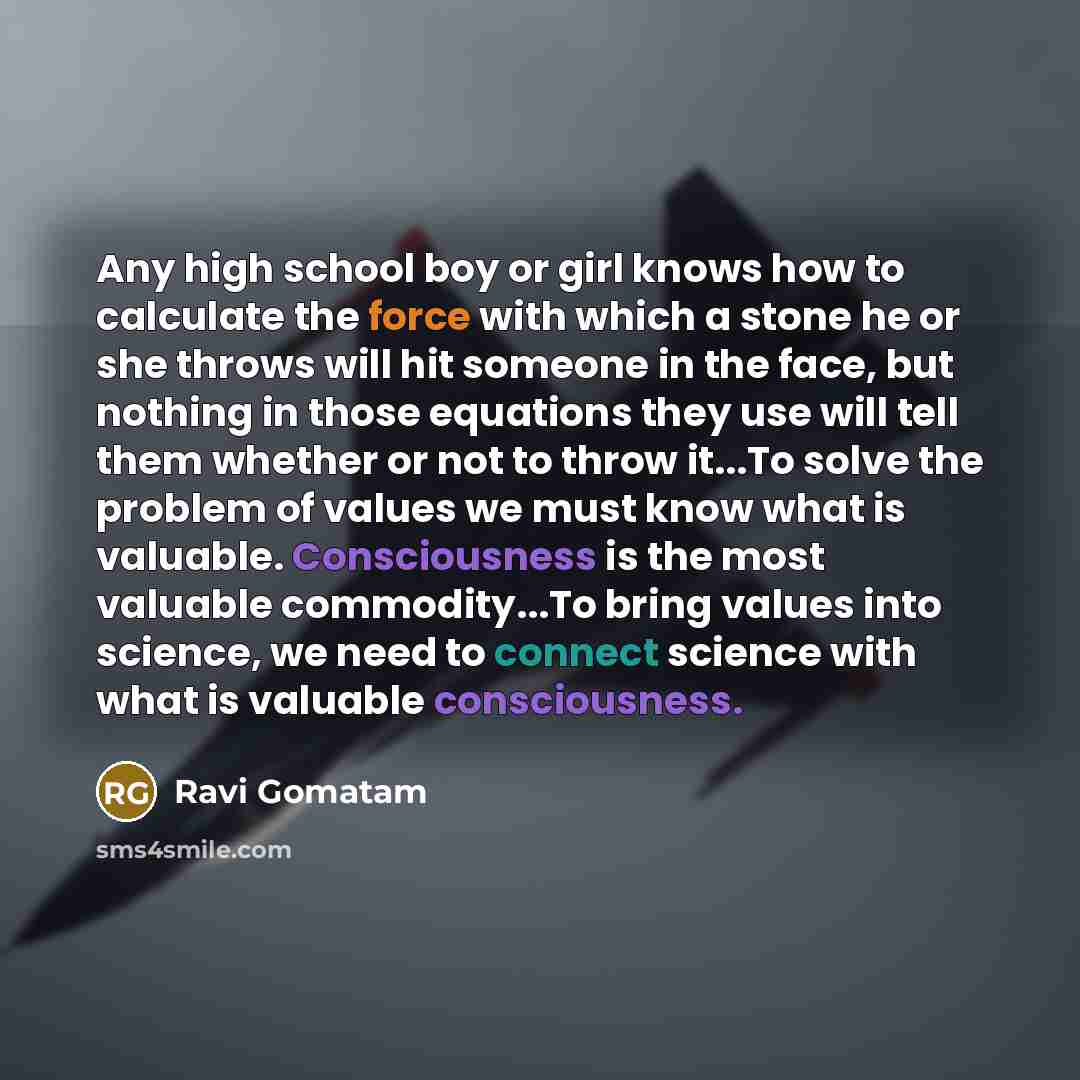 “Any high school boy or girl knows how to calculate…” quote by Ravi Gomatam