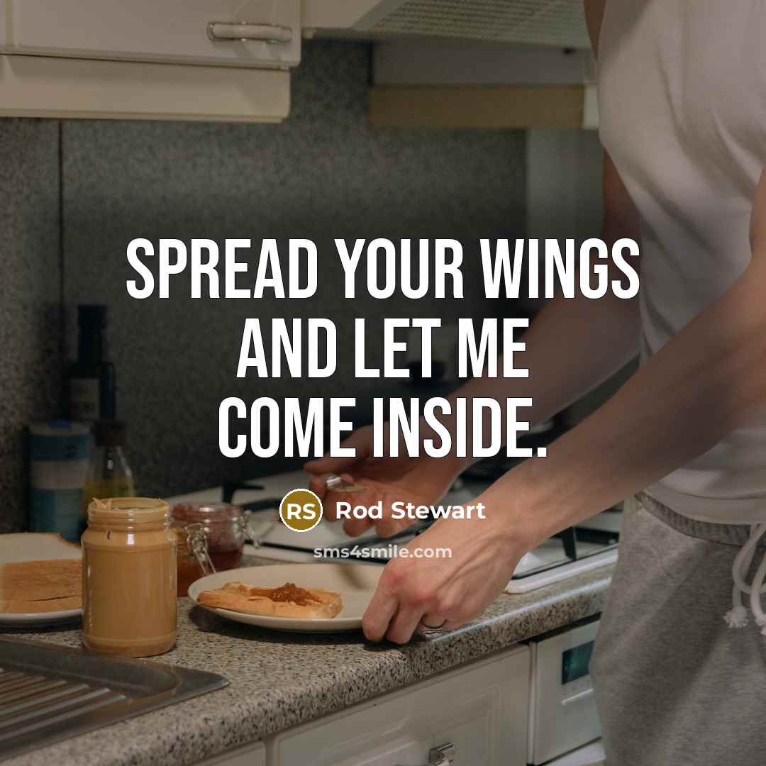 “Spread your wings and let me come inside.” quote by Rod Stewart