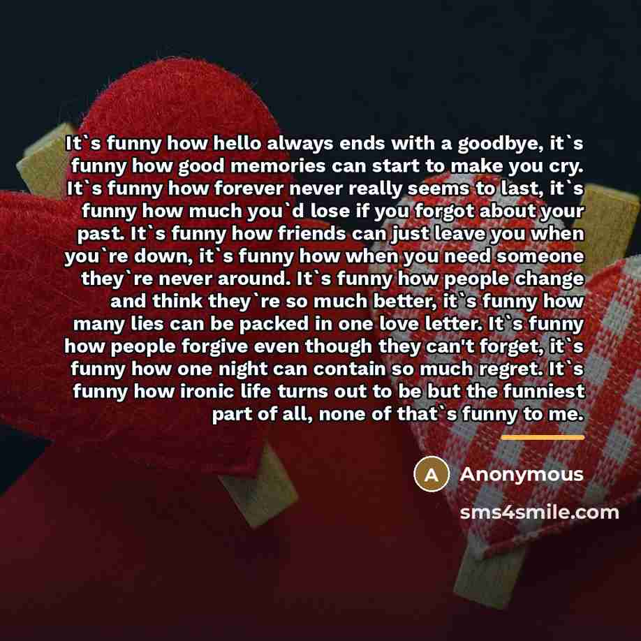 “It`s funny how hello always ends with a goodbye, it`s…” quote by Anonymous