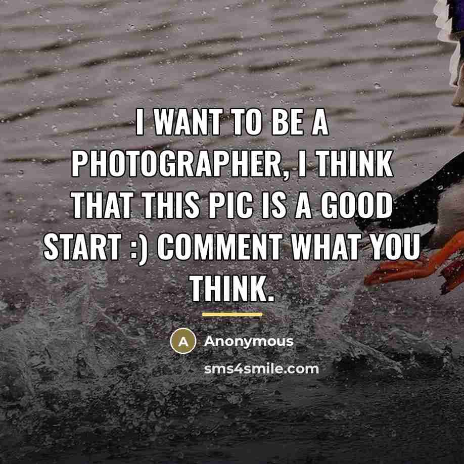“I want to be a photographer, I think that this…” quote by Anonymous