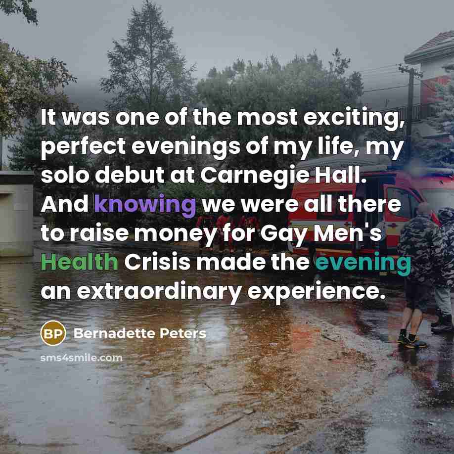 “It was one of the most exciting, perfect evenings of…” quote by Bernadette Peters
