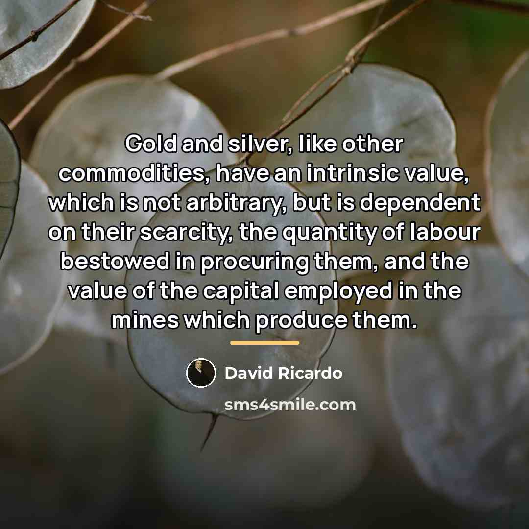 “Gold and silver, like other commodities, have an intrinsic value,…” quote by David Ricardo
