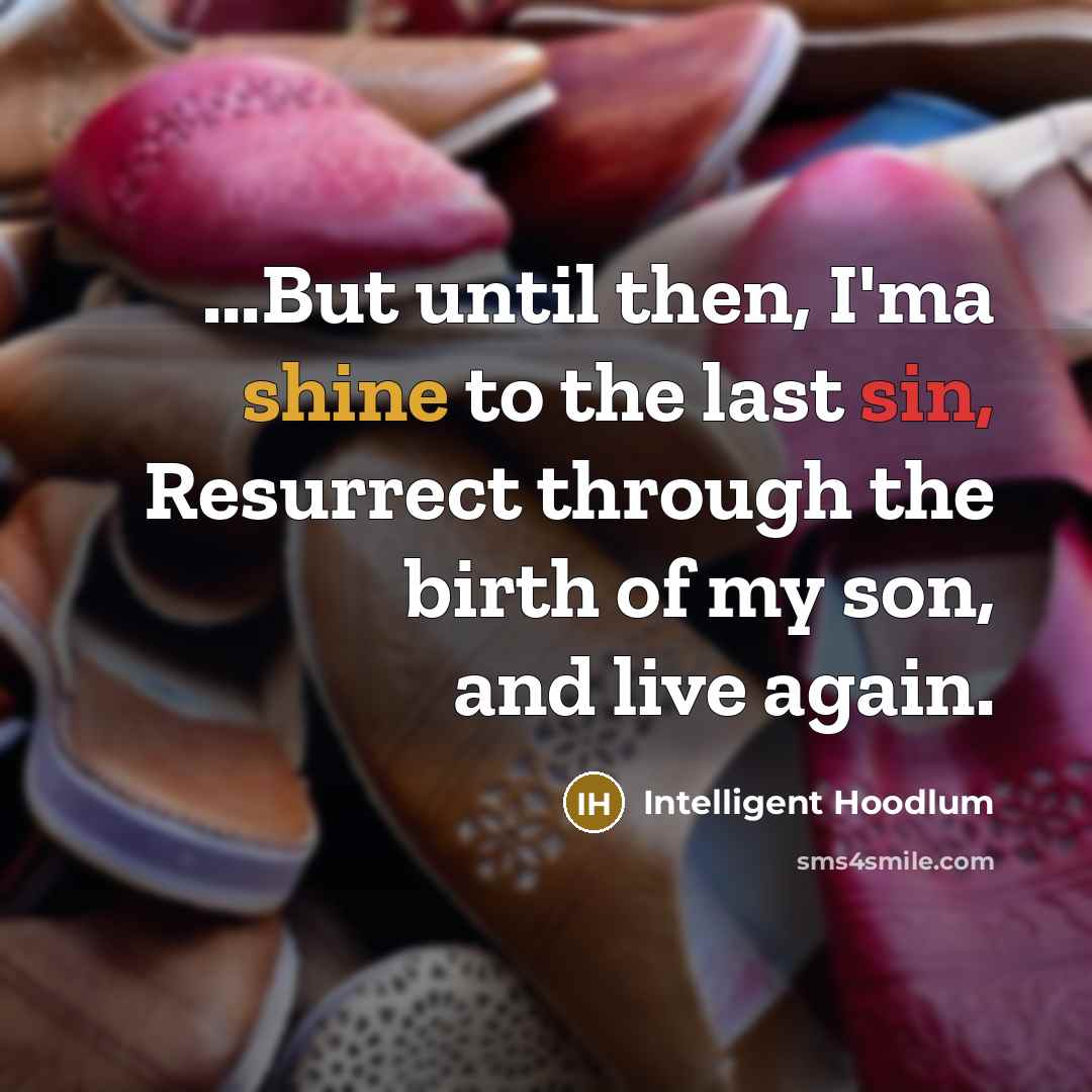 “...But until then, I'ma shine to the last sin, Resurrect…” quote by Intelligent Hoodlum