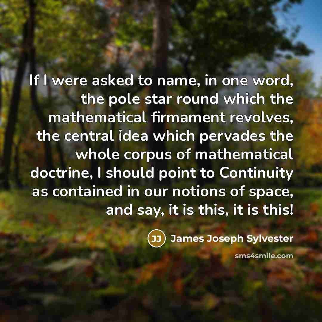 “If I were asked to name, in one word, the…” quote by James Joseph Sylvester