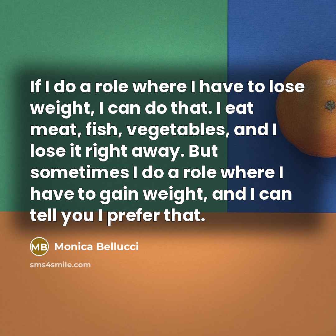 “If I do a role where I have to lose…” quote by Monica Bellucci
