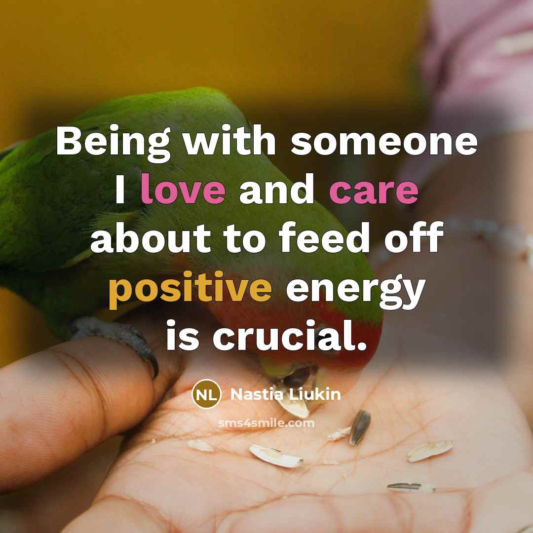 “Being with someone I love and care about to feed…” quote by Nastia Liukin