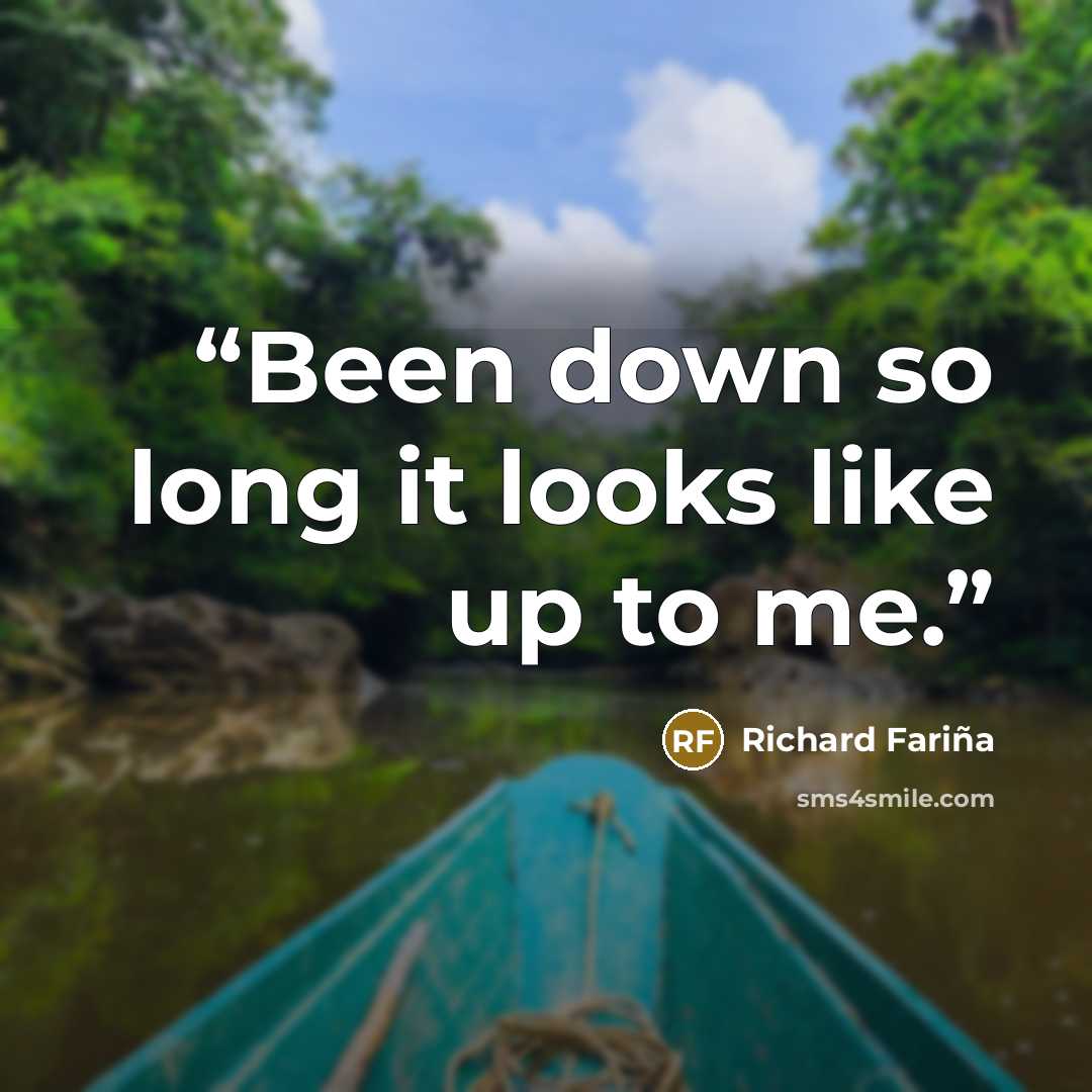 “Been down so long it looks like up to me.” quote by Richard Farina