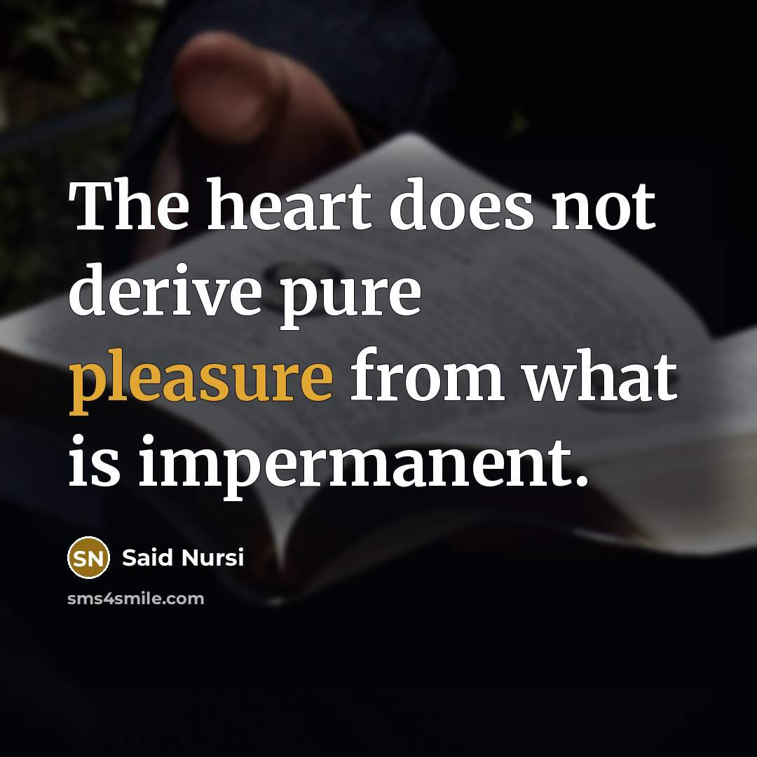 “The heart does not derive pure pleasure from what is…” quote by Said Nursi
