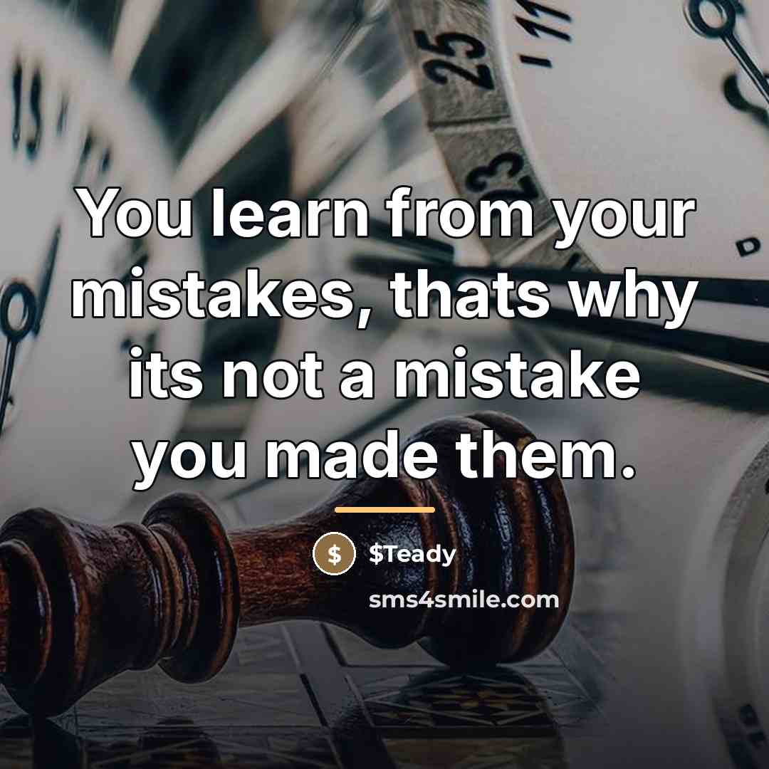 “You learn from your mistakes, thats why its not a…” quote by $Teady