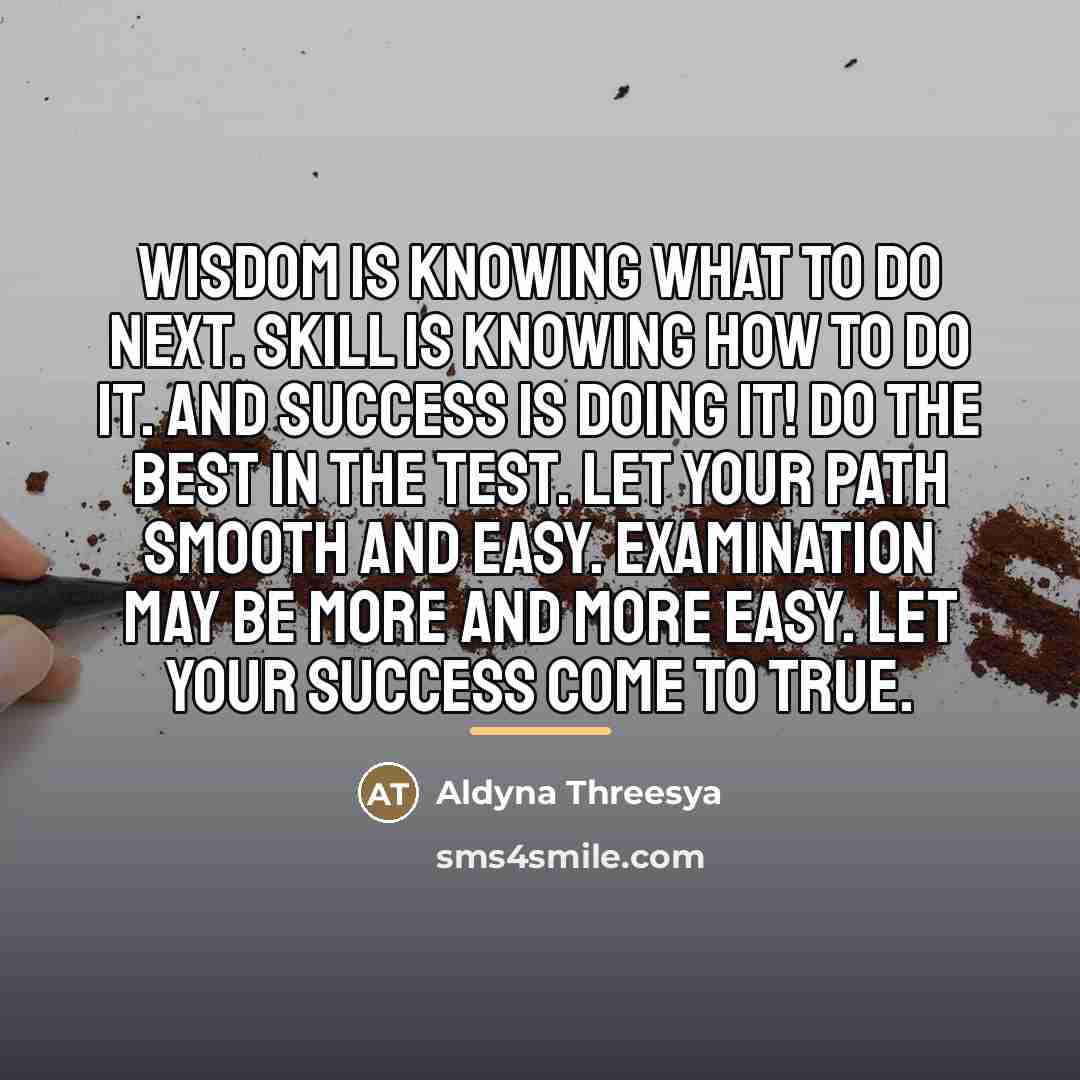 “Wisdom is knowing what to do next. Skill is knowing…” quote by Aldyna Threesya