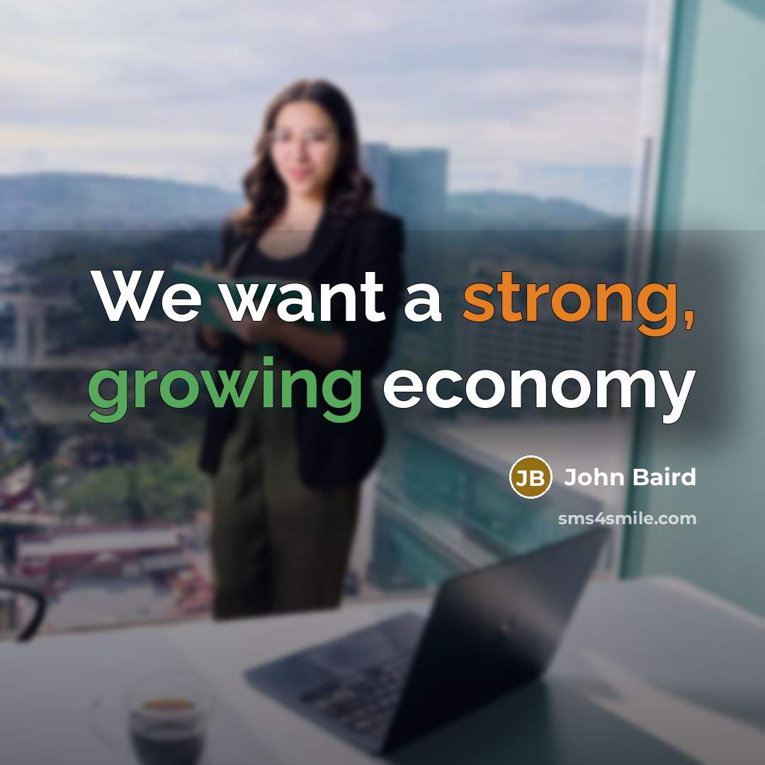 “We want a strong, growing economy…” quote by John Baird