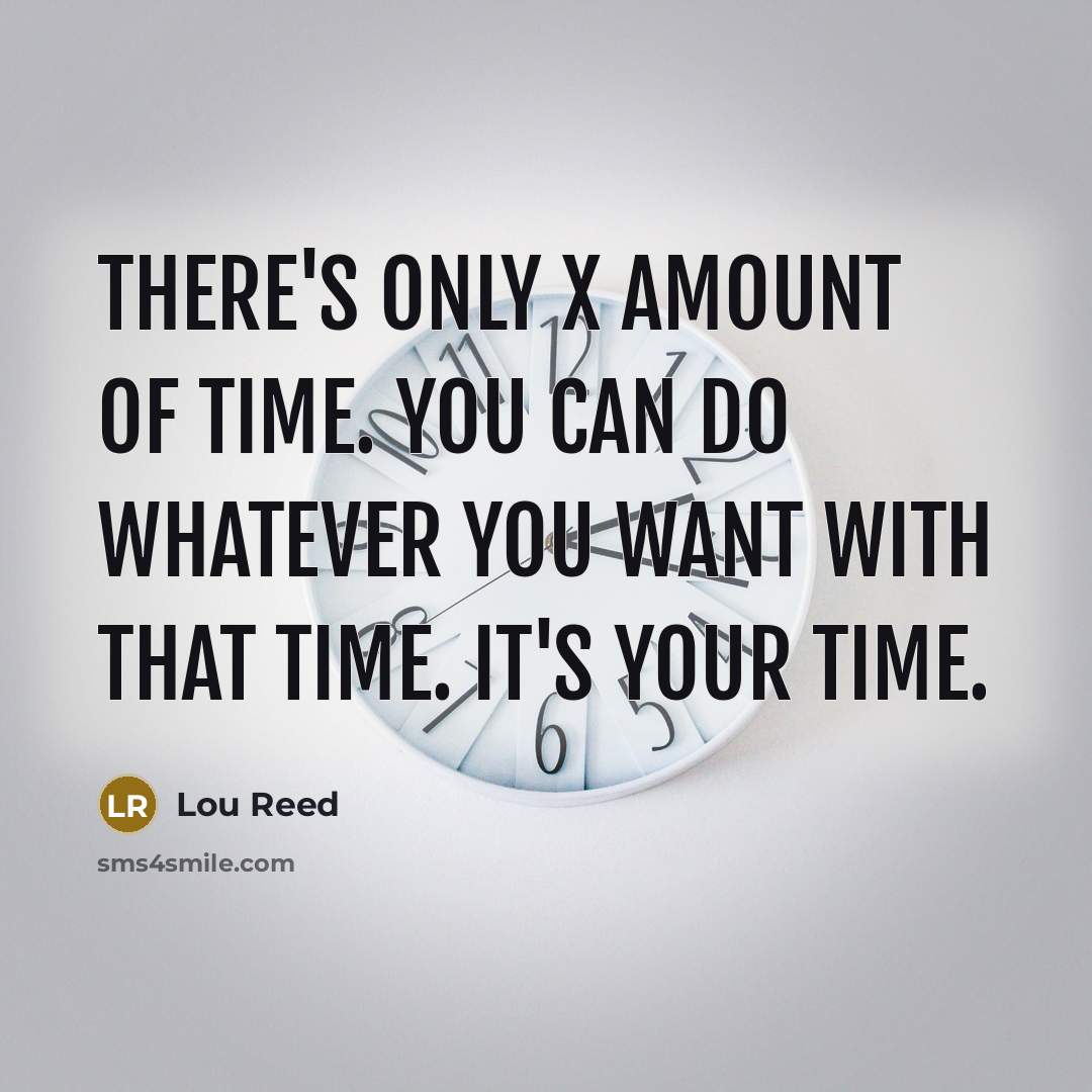 “There's only X amount of time. You can do whatever…” quote by Lou Reed