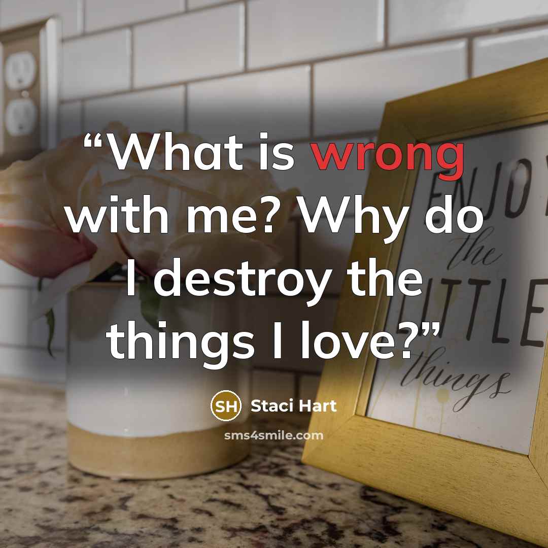 “What is wrong with me? Why do I destroy the things I love?” quote by Staci Hart