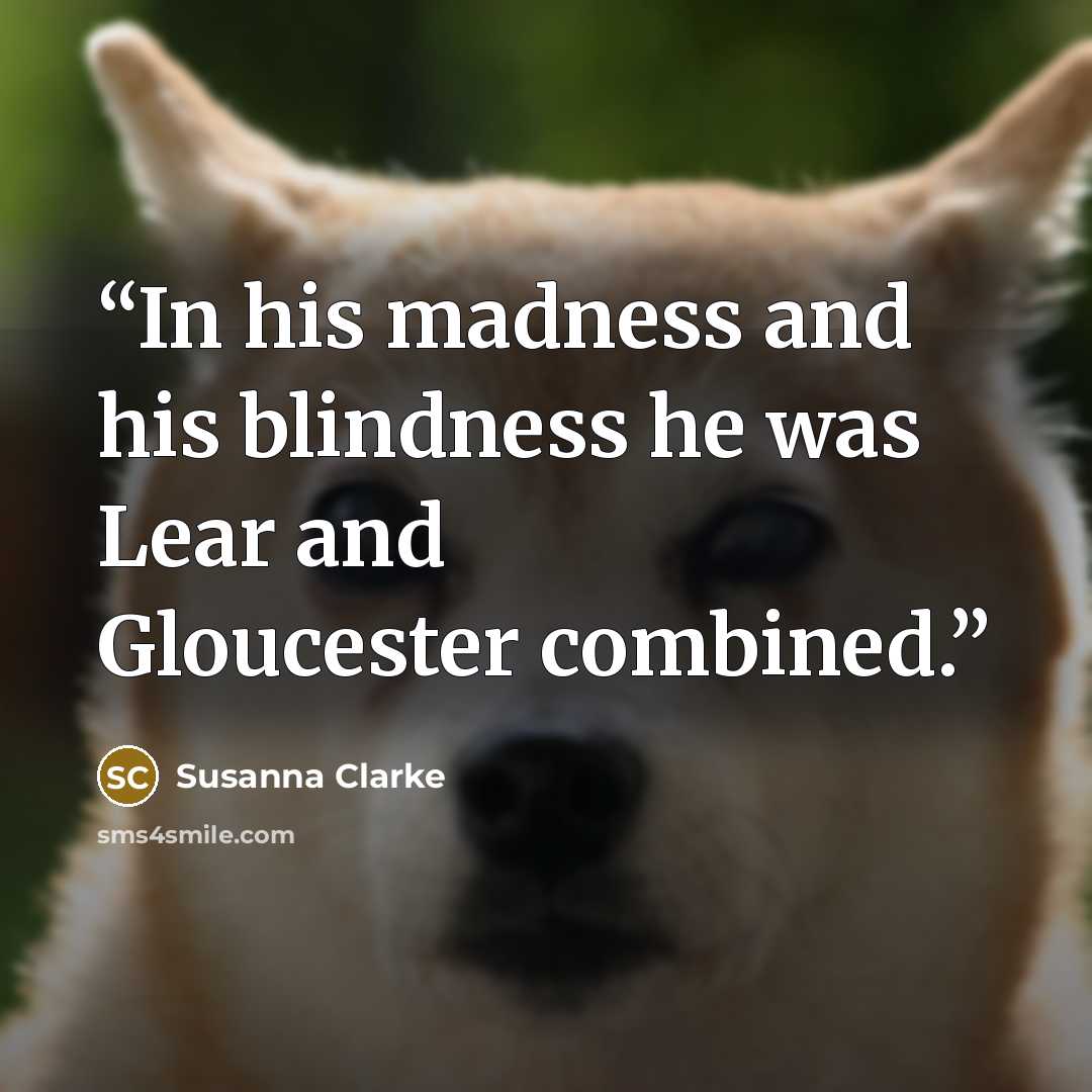 “In his madness and his blindness he was Lear and Gloucester combined.” quote by Susanna Clarke