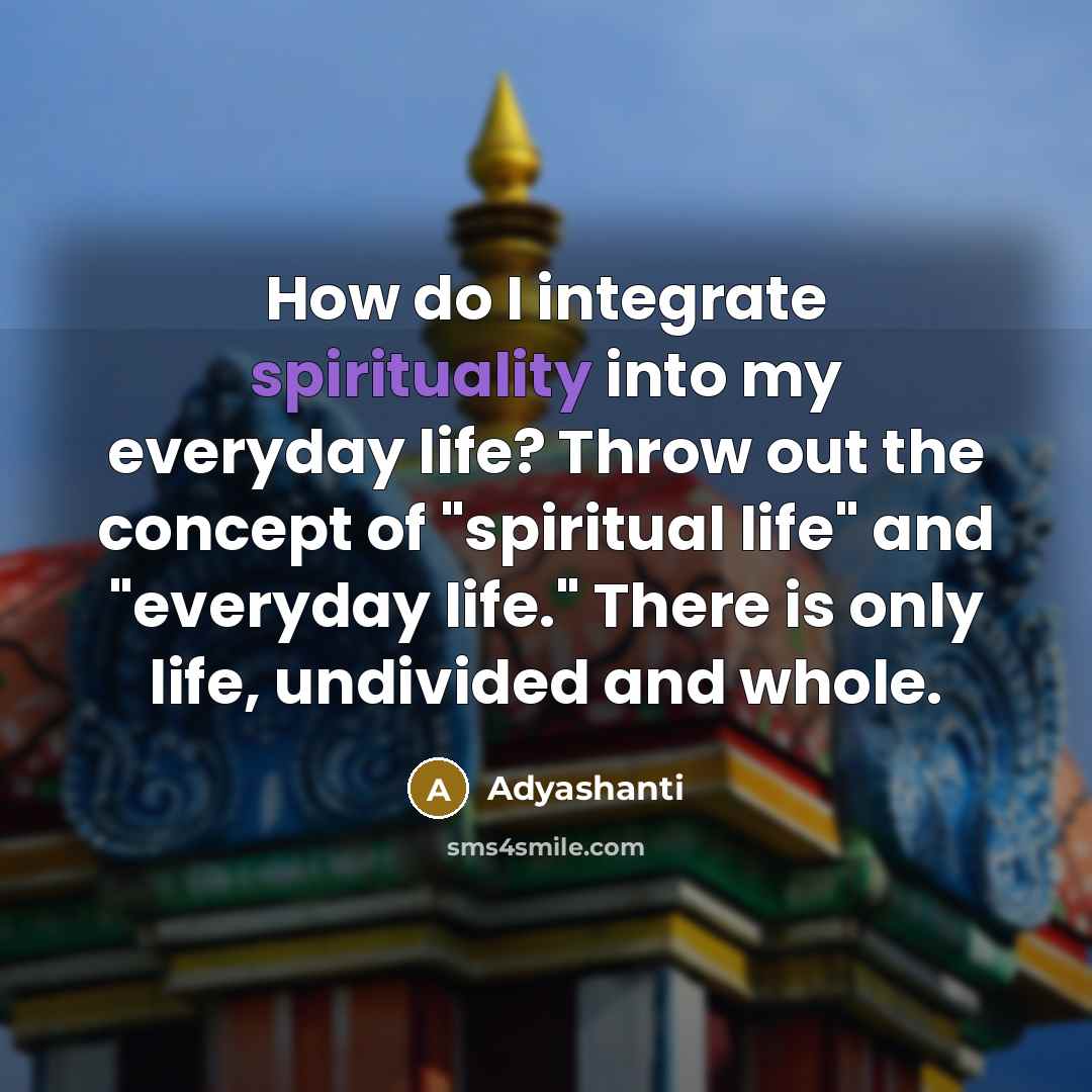 “How do I integrate spirituality into my everyday life? Throw…” quote by Adyashanti