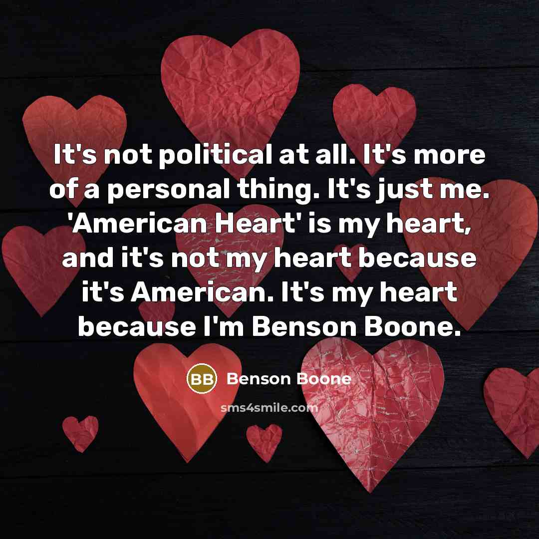 “It's not political at all. It's more of a personal…” quote by Benson Boone