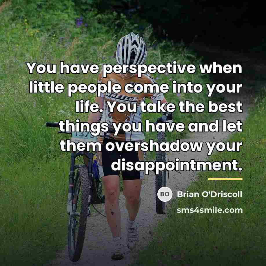 “You have perspective when little people come into your life.…” quote by Brian O'Driscoll