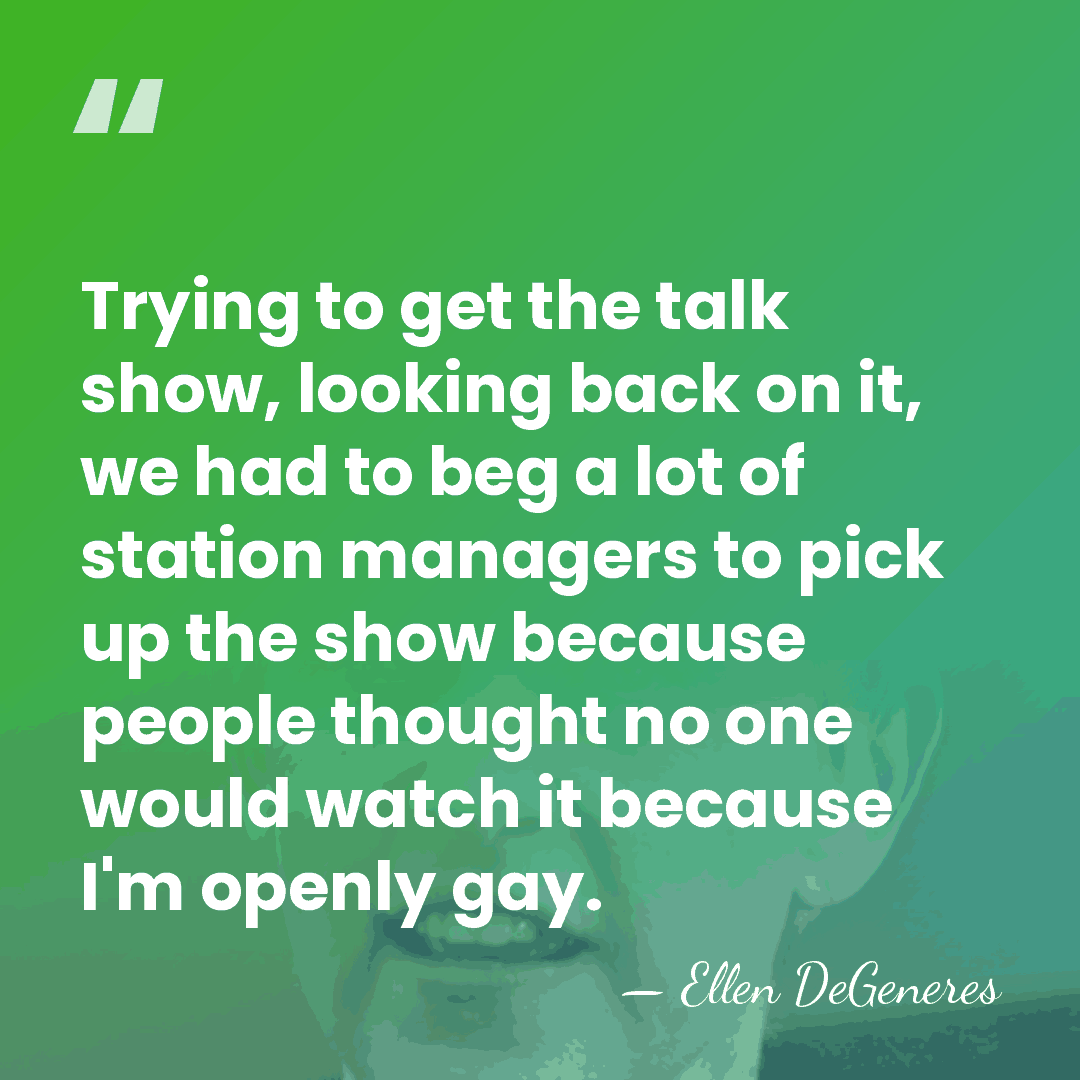 Trying to get the talk show, looking back on it, we had&hellip; - Ellen DeGeneres