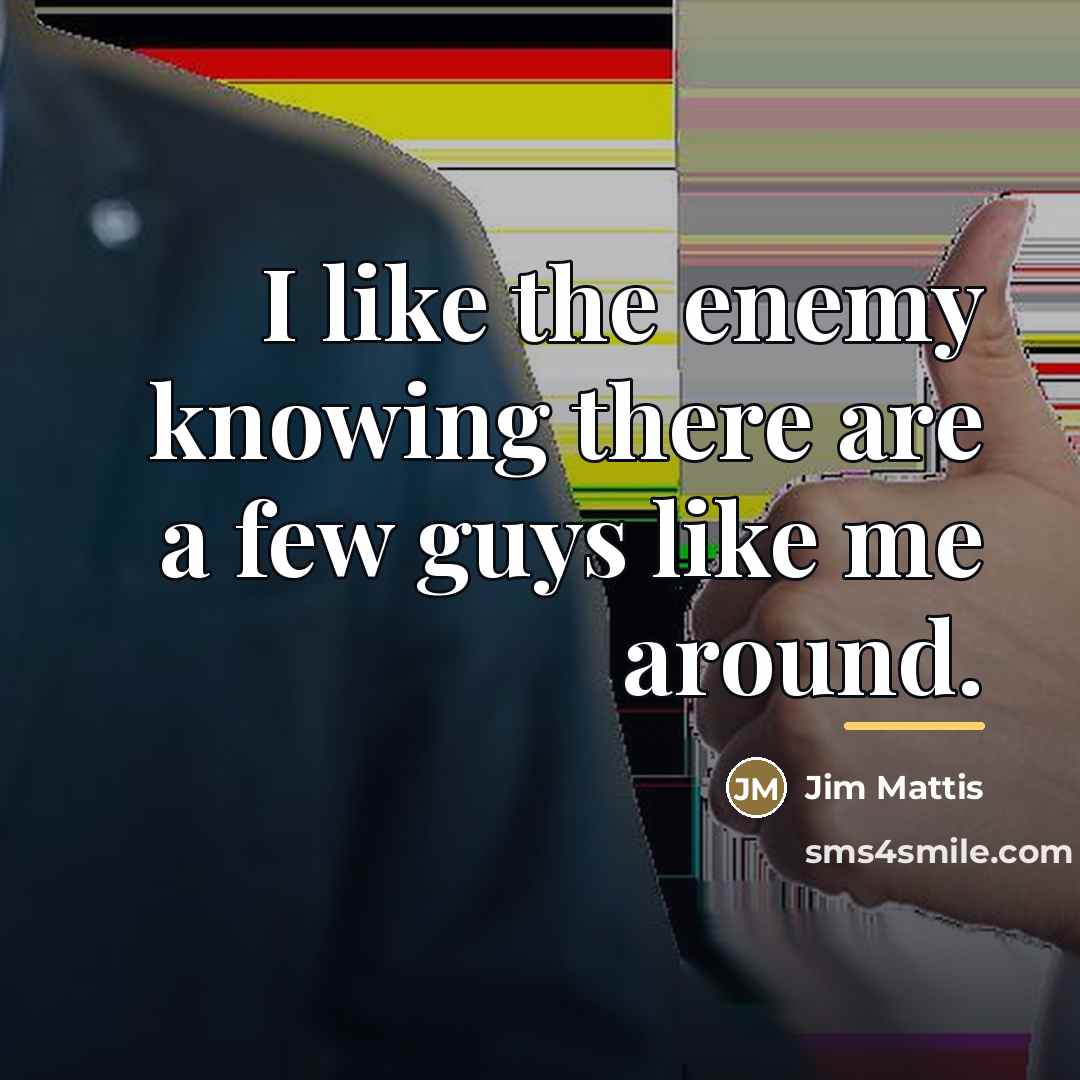“I like the enemy knowing there are a few guys…” quote by Jim Mattis
