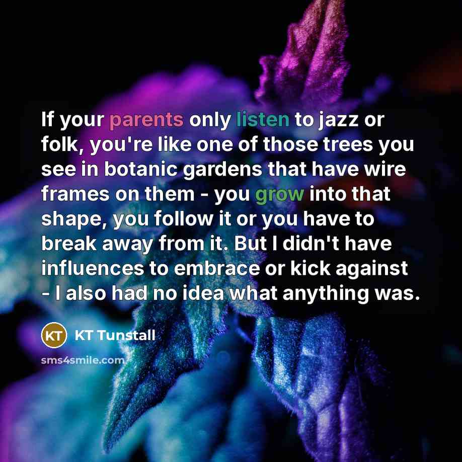 “If your parents only listen to jazz or folk, you're…” quote by KT Tunstall