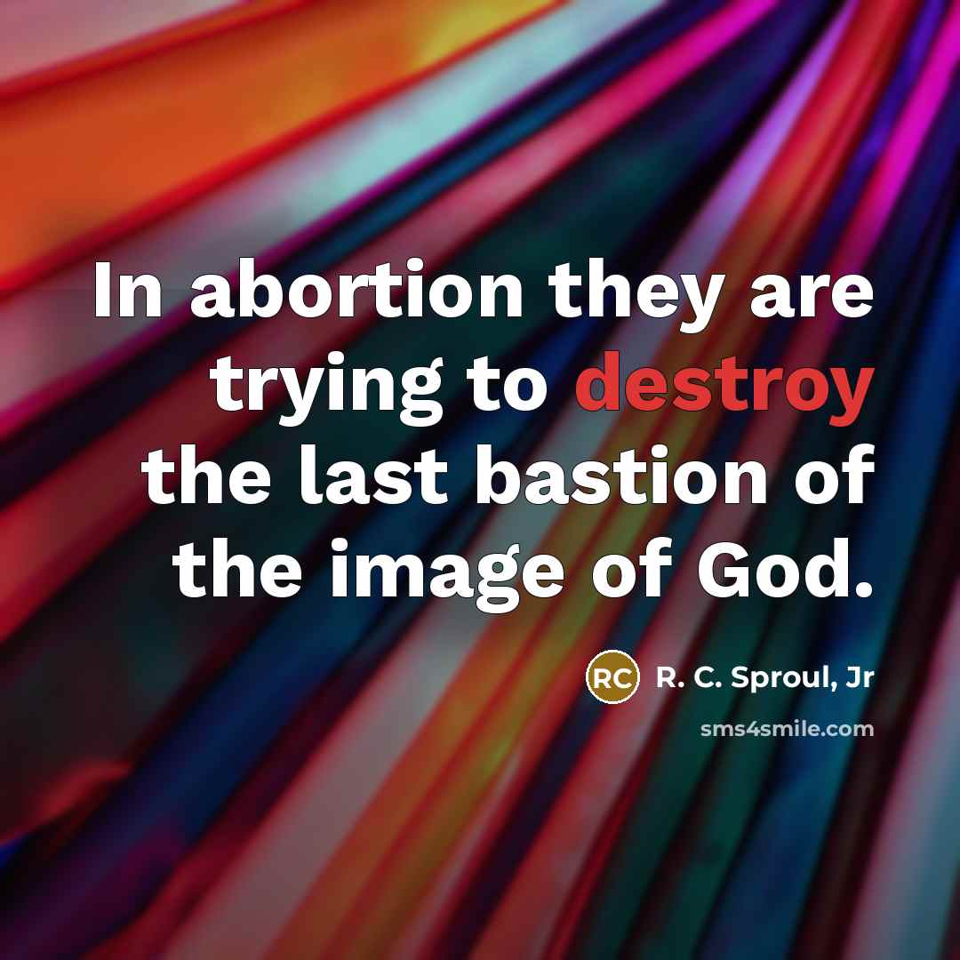 “In abortion they are trying to destroy the last bastion…” quote by R. C. Sproul, Jr