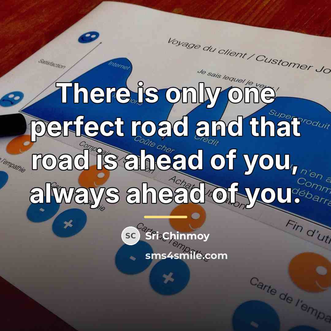 “There is only one perfect road and that road is…” quote by Sri Chinmoy