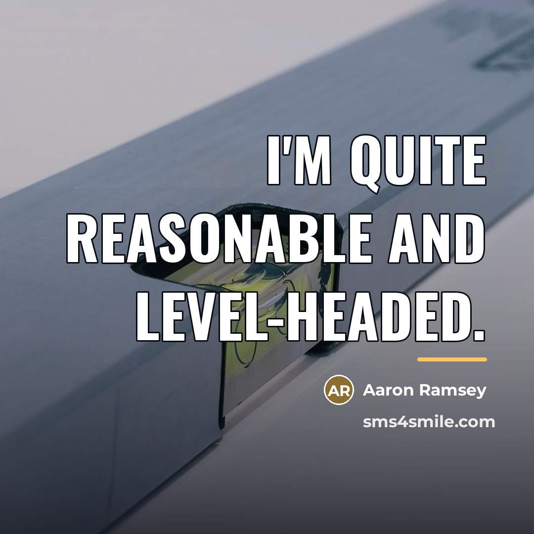 “I'm quite reasonable and level-headed.…” quote by Aaron Ramsey