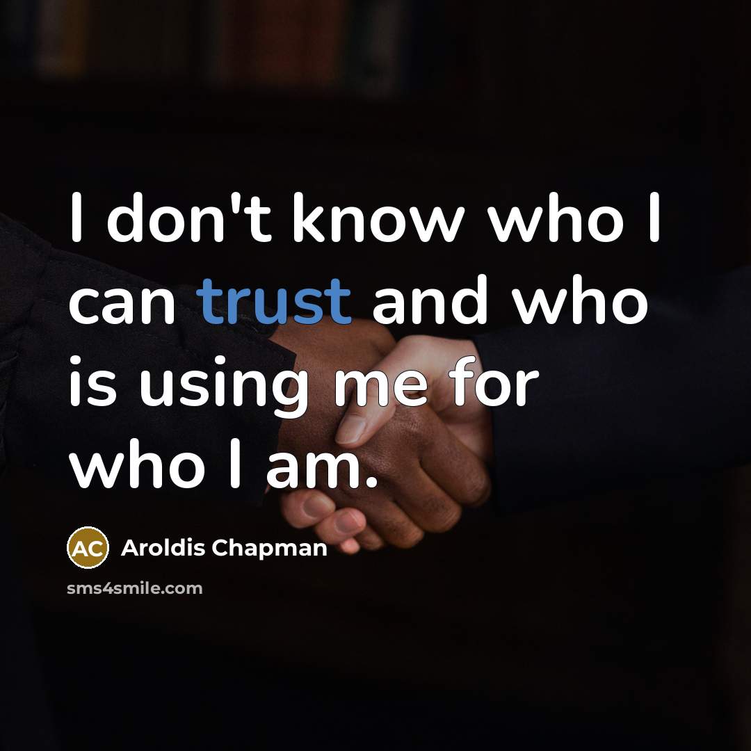 “I don't know who I can trust and who is…” quote by Aroldis Chapman